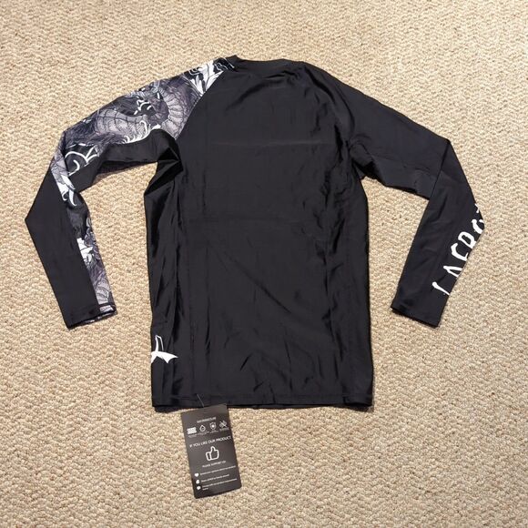 LAFROI Burst Maximum Performance Rash Guard Shirt Mens Small Black Dragon - Picture 4 of 8